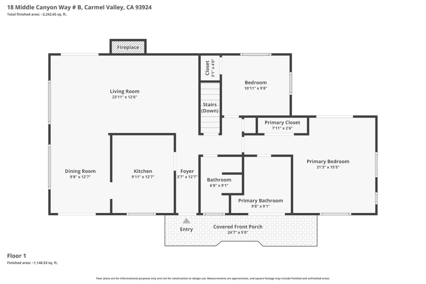 18 Middle Canyon Way, #B, CarmelValley, CA 93924